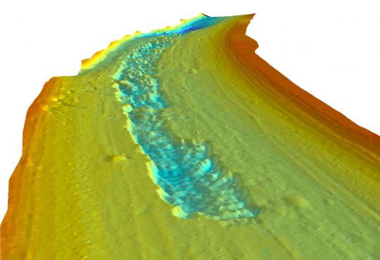 3D vizualizace digitálního modelu dna řeky Sázavy 